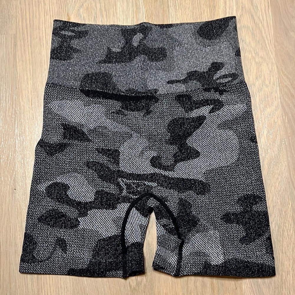 High waisted camo workout shorts